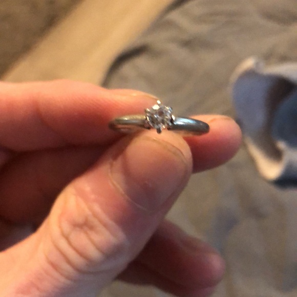 6.5-7 Size white 14k gold diamond engagement ring - Picture 2 of 3